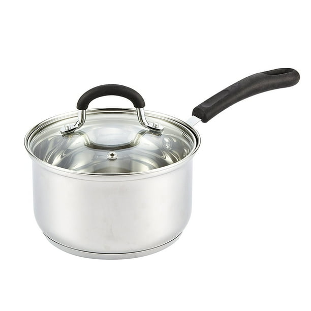 Stainless Steel Cookware Sauce Pan With Glass Lid 1qt Silver Saucepan Kitchen